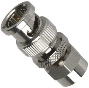 Coaxial adapter, 50 Ω, F plug to BNC plug, straight, 242160