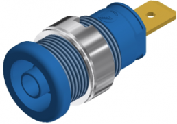 4 mm socket, flat plug connection, mounting Ø 12.2 mm, CAT III, blue, SEB 2620 F6,3 BL