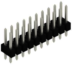 Pin header, 20 pole, pitch 2.54 mm, straight, black, 10055155