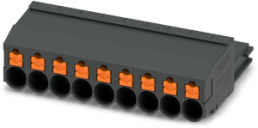 Socket header, 9 pole, pitch 6.35 mm, straight, black/orange, 1233104