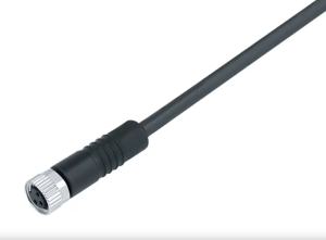 Sensor actuator cable, M8-cable socket, straight to open end, 6 pole, 5 m, PUR, black, 1.5 A, 79 3464 55 06