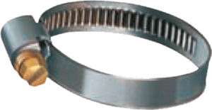 Worm drive clamp, max. bundle Ø 10 mm, steel, galvanized, silver, (W) 9 mm