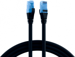 Patch cable, RJ45 plug, straight to RJ45 plug, straight, Cat 6A, U/UTP, LSZH, 0.15 m, black