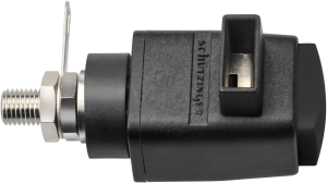 Quick pressure clamp, black, 300 V, 16 A, thread, nickel-plated, SDK 5230 / SW