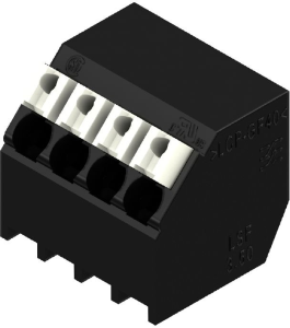 PCB terminal, 4 pole, pitch 3.5 mm, AWG 28-14, 12 A, spring-clamp connection, black, 1885200000
