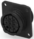 Socket housing, 9 pole, solder connection, straight, 213826-1