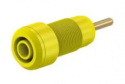 2 mm panel socket, round plug connection, mounting Ø 10.5 mm, yellow, 65.3304-24