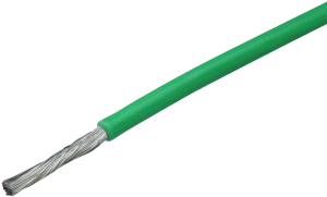 FEP-Stranded wire, high flexible, 1.0 mm², AWG 18, green, outer Ø 2.1 mm