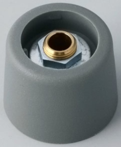 Rotary knob, 4 mm, plastic, gray, Ø 20 mm, H 16 mm, A3120048