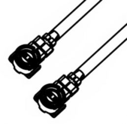 Coaxial Cable, AMC plug (angled) to AMC plug (angled), 50 Ω, 1.13 mm micro cable, 150 mm, A-1PA-113-150G2
