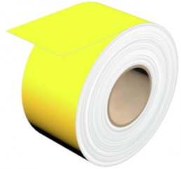 Polyester Label, (L x W) 30 m x 30 mm, yellow, Roll with 30 pcs