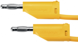 Measuring lead with (4 mm plug, spring-loaded, straight) to (4 mm plug, spring-loaded, straight), 2 m, yellow, PVC, 1.0 mm², CAT II