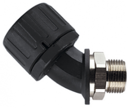 45° hose fitting, M20, 12 mm, Polyamide/Brass, nickel-plated, IP66, black, (L) 69 mm