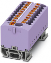 Distribution block, push-in connection, 0.14-4.0 mm², 19 pole, 24 A, 8 kV, purple, 3274226