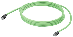 System cable, RJ45 plug, straight to RJ45 plug, straight, Cat 6A, S/FTP, PUR, 6.5 m, green