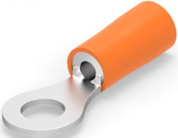 Insulated ring cable lug, 0.8-1.65 mm², AWG 18 to 16, 4.3 mm, M4, orange