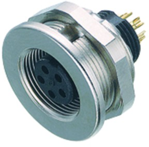 Mounting socket, 8 pole, solder connection, Screw locking, straight, 09 0428 00 08
