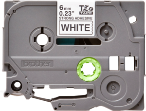 Labelling tape cartridge, 6 mm, tape white, font black, 8 m, TZE-S211