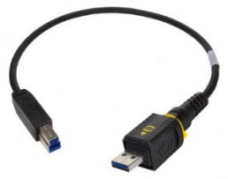 USB 3.0 connecting cable, PushPull (V4) type A to USB plug type B, 1.5 m, black