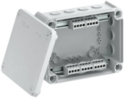 Cable junction box with 5 terminals, 7xM25, 5xM32, 16 mm², light gray