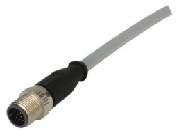 Sensor actuator cable, M12-cable plug, straight to M12-cable socket, straight, 12 pole, 0.5 m, PVC, gray, 21348485C79005