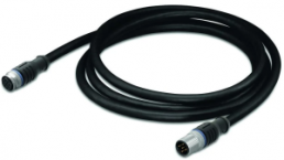 Sensor actuator cable, M12-cable socket, straight to M12-cable plug, straight, 5 pole, 15 m, PUR, black, 4 A, 756-5401/060-150