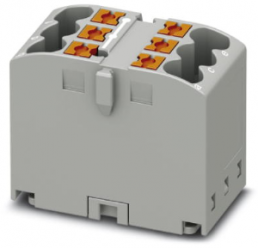 Distribution block, push-in connection, 0.14-4.0 mm², 6 pole, 24 A, 6 kV, gray, 3273264
