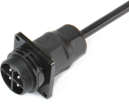 Plug, 4 pole, cable assembly, screw connection, 0.5-2.5 mm², black, WPP-0400M25