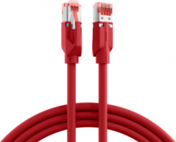 Patch cable, RJ45 plug, straight to RJ45 plug, straight, Cat 7, S/FTP, LSZH, 0.15 m, red