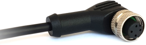 Sensor actuator cable, M12-cable socket, angled to open end, 5 pole, 1 m, PUR, black, 4 A, PXPTPU12RAF05BCL010PUR