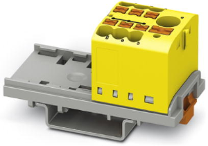 Distribution block, push-in connection, 0.14-4.0 mm², 7 pole, 24 A, 8 kV, yellow, 3273072