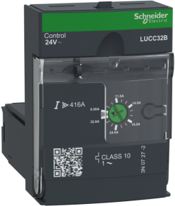 Extended control unit LUCC, class 10, 8-32A, 24 VDC for power socket LUB32/LUB38/LUB320/LUB380/reversing contactor switch LU2B32BL/LU2B38BL, LUCC32BL