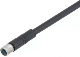 Sensor actuator cable, M5-cable socket, straight to open end, 3 pole, 2 m, PUR, black, 1 A, 77 3550 0000 40003-0200