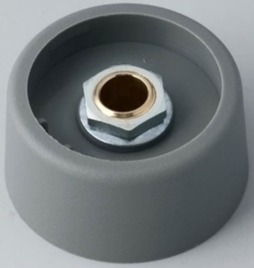 Rotary knob, 6.35 mm, plastic, gray, Ø 31 mm, H 16 mm, A3131638