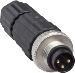 Male, M8, 3-pin, straight connector - cable gland M9.5 x 1