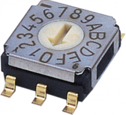 Encoding rotary switches, 16 pole, hexadecimal, straight, 100 mA/5 VDC, SA-7050B