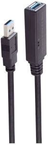 USB 3.0 extension cable, USB plug type A to USB socket type A, 10 m, black