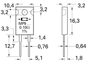Power metal film resistor, 100 kΩ, 25 W, ±1 %
