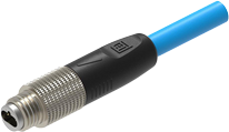 Sensor actuator cable, M8-cable plug, straight to open end, 1 m, PUR, blue, 4 A, 935100023