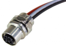 Sensor actuator cable, M12-flange socket, straight to open end, 4 pole, 0.3 m, 16 A, 21035992506