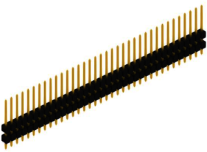 Pin header, 36 pole, pitch 2.54 mm, straight, black, 10050918