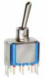 Toggle switch, metal, 2 pole, latching, On-On, 4 A/30 VDC, silver-plated, 5246YAB