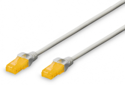 Patch cable, RJ45 plug, straight to RJ45 plug, straight, Cat 6A, U/UTP, LSZH, 5 m, gray