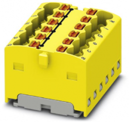Distribution block, push-in connection, 0.14-2.5 mm², 12 pole, 17.5 A, 6 kV, yellow, 3002769