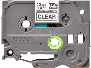 Labelling tape cartridge, 12 mm, tape transparent, font black, 8 m, TZE-S131