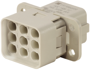 Socket contact insert, HQ, 8 pole, unequipped, crimp connection, with PE contact, 1919980000