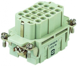 Socket contact insert, 10B, 18 pole, unequipped, crimp connection, with PE contact, 09320183101