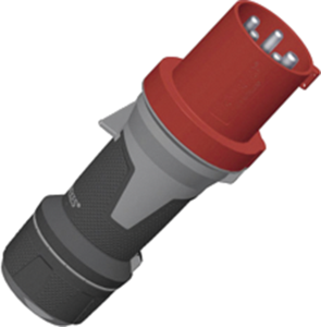 CEE plug, 5 pole, 63 A/400 V, gray/red, 6 h, IP44, 13112