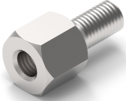 Hexagon spacer bolt, External/Internal Thread, M3/M3, 16 mm, brass