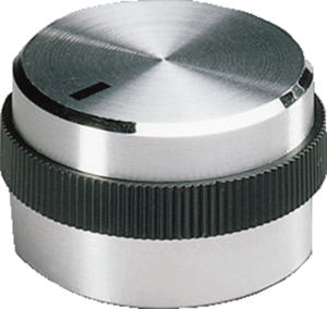 Rotary knob, 4 mm, plastic, black/silver, Ø 15.9 mm, H 15 mm, A1416449